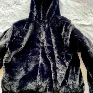Fuzzy black zip up